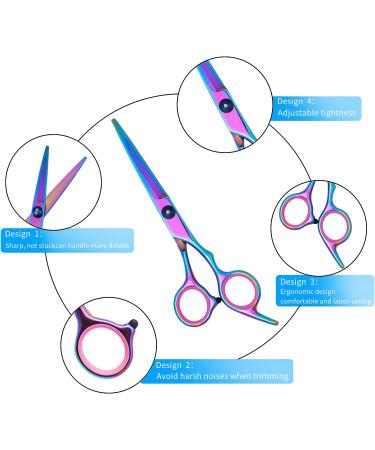 Colorful 7-Inch Dog Grooming Scissors Set - Professional Stainless Steel Shears for Pet Trimming and Hair Cutting - Buy Online on GoSupps.com