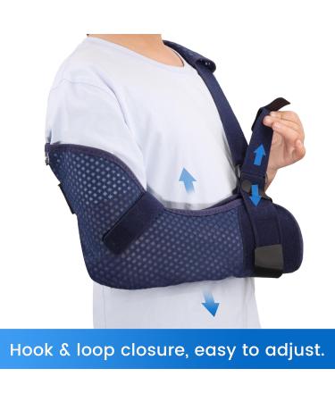 Velpeau Kids Arm Sling - Breathable Shoulder Immobilizer with Waist Strap for Children XS Size (Right Hand Mesh-Blue) - Ventilated Support Brace for Boys & Girls - Buy Online on GoSupps.com