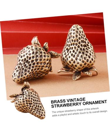 Warmhm 3pcs Brass Strawberry Home Decor Statue Strawberry Decor Brass Adornment Strawberry Ornament Brass Fruit Ornament Small Desktop Decor Brass Figurine Brass Decor Ornaments Delicate Goldenx3pcs 4.50X3.50X3.50CMx3pcs - Buy Online on GoSupps.com