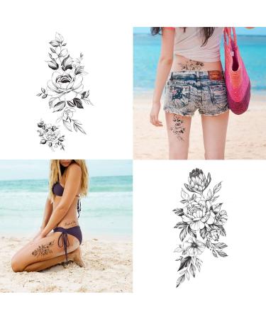 30 Pcs Floral Temporary Tattoo Stickers - Beautiful Flower Designs for Women - Buy Online on GoSupps.com