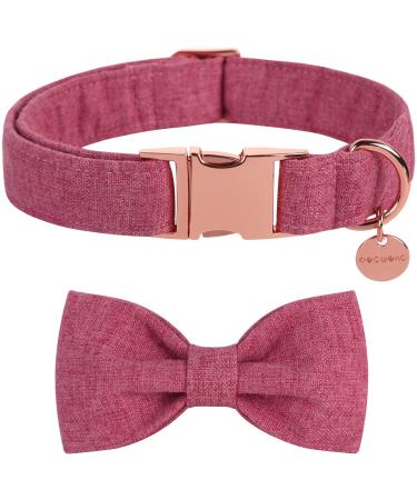 Dogwong dog collar with removable fly black pet collar dog dog gift for girls or young dogs comfortable adjustable dog collar for small medium-sized dogs small (pack of 1) Barbie powder