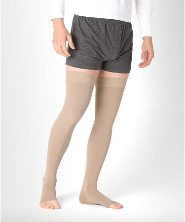Pani Teresa Medica Medical Thigh Compression Stockings for Men & Women - Class 2 23-32 mmHg - Open Tip Thrombosis Socks - Ideal Support for Travel - Size A - Buy Online on GoSupps.com