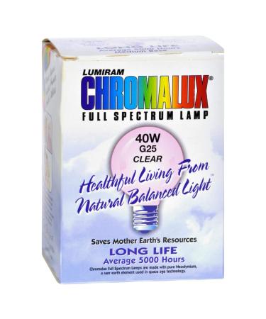 Chromalux - Chromalux G25 40w Clear Lamp, 40w, 1 bulb