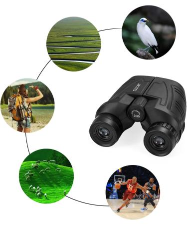 Occer 12x25 Compact Waterproof Binoculars for Adults & Kids - Clear Low Light Vision, Large Eyepiece, High Power, Easy Focus - Ideal for Bird Watching, Hunting, Travel - Black - Buy Online on GoSupps.com