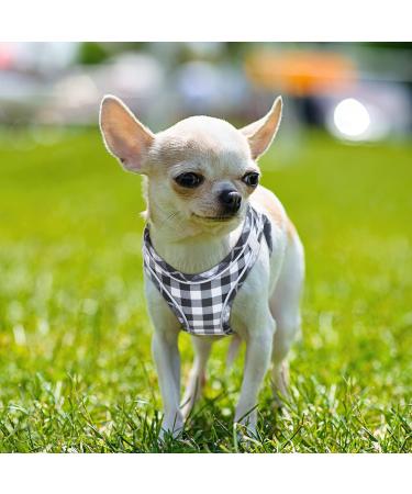 Adjustable Reflective Dog Harness for Small Dogs - Breathable & Anti-Train Design | Heele Plaid White Harness for Walking & Training - Buy Online on GoSupps.com