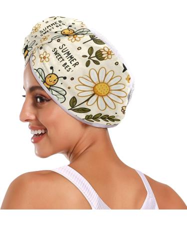 Bee Honey Hair Towel 2 Pack | Super Absorbent Quick Drying Turbans for Women & Girls - Buy Online on GoSupps.com