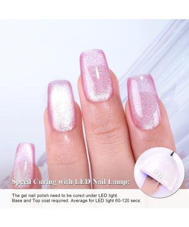 Imtiti Hot Pink Holographic 9D Cat Eyes Glitter Magnetic Gel Nail Polish 0.5fl oz - UV Gel Polish with Magnetic Stick for Nail Salon - Buy Online on GoSupps.com