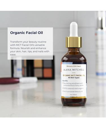 Alana Mitchell Organic MCT Face Oil | Hydrating Coconut Oil Moisturizer for Wrinkles & Fine Lines | 2 oz for Face Body & Lips - Buy Online on GoSupps.com