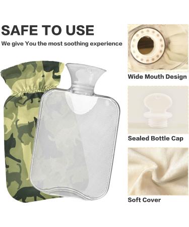 Shop Naanle Camouflage Cats Hot Water Bottle | 1L Transparent Heat Therapy for Pain Relief - Ideal for Bed & Foot Comfort - Buy Online on GoSupps.com