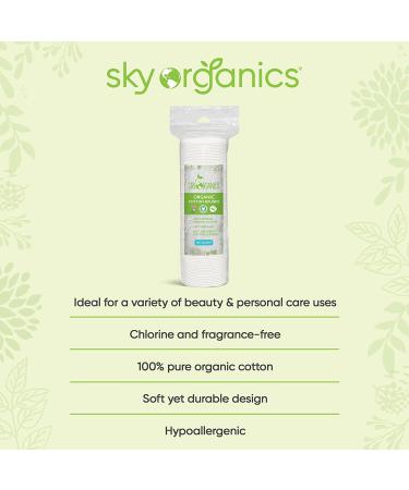 Sky Organics Organic Cotton Rounds (500 ct) - Biodegradable, Fragrance-Free, Ultra Absorbent Makeup Removal Pads - Buy Online on GoSupps.com