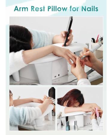 Nail Arm Rest Hand Pillow: Leather Nail Stand Nail Hand Rest - White Manicure Cushion Arm Rest for Nails - Non-Slip Foot Cushion for Nail Art Salon - Buy Online on GoSupps.com