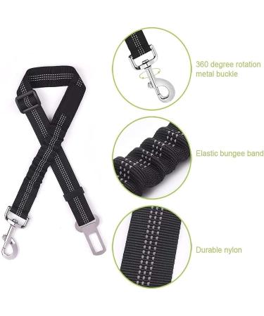 LauCentral Dog Seat Belts for Car 2 Packs Headrest Restraint Puppy Safety Adjustable Dog Car Seatbelts and Strong Leash Leads Accessories for Dogs Cats Pets Black - Buy Online on GoSupps.com