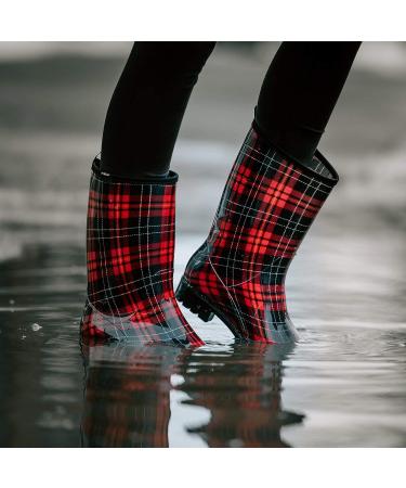 HISEA Women's Mid Calf Rain Boots - Waterproof Rubber Garden Shoes | Comfort Insole, Blue Flower Design - Buy Online on GoSupps.com