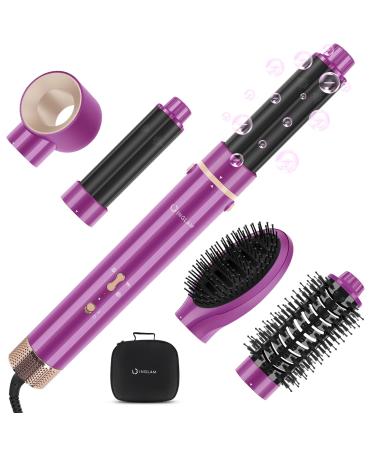 IG INGLAM Pro 5 in 1 MegaAIR Massage Blow Dryer Brush 110 000 RPM High-Speed Ionic Hair Dryer 40MM Air Automatic Curling Iron Drying Curling Volumizing Straightening Red