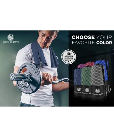 ScorchedEarth Microfiber Travel Towel Set - Quick Dry, Super Absorbent - Compact & Lightweight for Camping, Hiking, Beach - Includes 2 Sizes + Carrying Bag & Clip - True Navy Medium Set - Buy Online on GoSupps.com