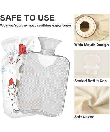 Shop Panda & Cat Christmas Hot Water Bottle - 2L Soft Fleece Cover for Hot & Cold Compresses | International Shipping Available - Buy Online on GoSupps.com