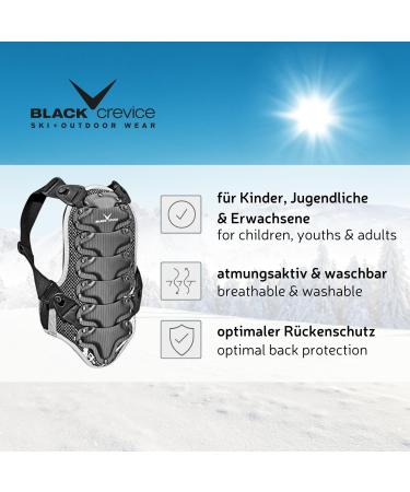 Buy Black Crevice Adjustable Back Protector for All Ages - Ergonomic & Breathable Protection in Various Colors - Buy Online on GoSupps.com