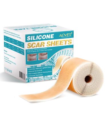 Silicone Scar Sheets Tape for Surgical Scars Removal Old & New Scars Caused by C-Section Surgery Burn Acne Keloid & Stretch Marks Safe for Pregnant Women 1.6x120 Inch 5-8 Month Supply-Reusable