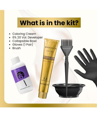 MOEHAIR Hair Coloring Kit | 9NN Very Light Blonde Permanent Color | Keratin Infused | Complete Set with Developer Brush & Gloves | Gray Coverage & Shine - Buy Online on GoSupps.com