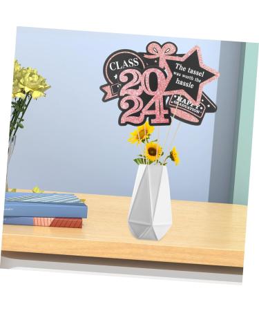 COOLHIYA 5 Packs Graduation Card Labels Tag Flower Vase Party Supplies Flower Container Diy Cards Graduation Party Layout Decor Flower Arrangement Ornaments Cake Props Paper Golden 16.00X13.70X0.10CM - Buy Online on GoSupps.com