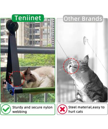 Foldable Cat Hammock for Large Cats 60 lbs+ | Indoor Window Perch with Strong Suction Cups - Buy Online on GoSupps.com