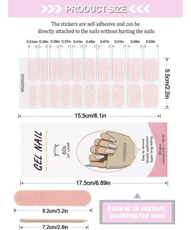 Kalolary 20PCS Nail Adhesive Wrap Gel Polish Strips - Pink | Self-Adhesive Nail Decals for UV/LED Lamp | Full Wraps Stickers for Cured Gel Nails - Buy Online on GoSupps.com