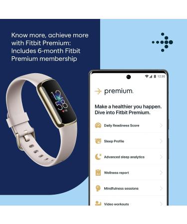 Fitbit Luxe Fitness Tracker with Stress Management, Sleep Tracking, Heart Rate - Lunar White/Soft Gold - One Size S/L Bands Included - Buy Online on GoSupps.com
