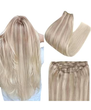 Easyouth Blonde Weft Hair Extensions Balayage Weft Human Hair Extensions 16 Inch 100g Sew in Extensions Real Hair Double Weft Extensions for Women 16 Inch/40cm 3-Weft #18/22/60(#Nordic) - Buy Online on GoSupps.com
