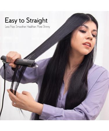 ANGENIL Ionic Hair Straightener and Curler 2 in 1 - Professional Flat Iron Ceramic Titanium, Fast Heating, Dual Voltage - Gray - Buy Online on GoSupps.com