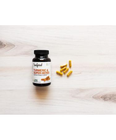 Sunfood Turmeric & Super Herbs 601 mg - 90 Capsules for Wellness - Buy Online on GoSupps.com