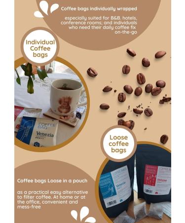 Si Sogno VENEZIA fresh ground coffee bags 100% Arabica aromatic and mellow (resealable pouch of 35 coffee bags) 6 - Buy Online on GoSupps.com