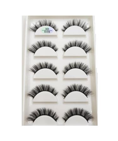 UAMOU 10/50 Boxes 37 Style 5 Pairs Natural 3D False Eyelashes Makeup Fake Eye Lashes Faux Cils Make Up Beauty Maquillaje Cheerfully (Color : 5Pairs S09 Size : 25 Boxes 125 Pairs)