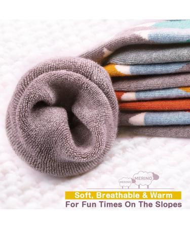 Outdoormasters Merino Wool Ski Socks - Unisex Thermal Winter Socks for Kids | Breathable Anti-Slip Calf-Height - Woodland Green (2 Pair) - Buy Online on GoSupps.com