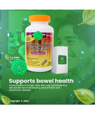 Psyllium Fiber Capsules 360 Count Dietary Supplement with Exclusive Better Ligth&Spring Guide - Buy Online on GoSupps.com