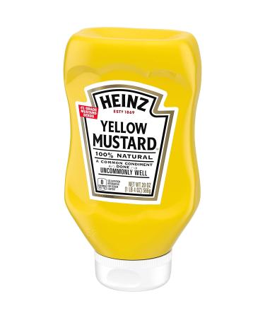 Heinz Yellow Mustard 20oz: Classic Condiment for Hot Dogs & Sandwiches - Buy Online on GoSupps.com