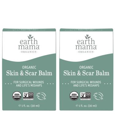 Organic Skin And Scar Balm by Earth Mama Reduces the Discomfort and Appearance of C-Section Scars and Pregnancy Stretch Marks, 1-Fluid Ounce (2-Pack) 1 Fl Oz (Pack of 2)