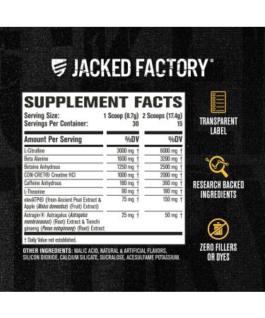 Jacked Factory Nitrosurge Build Pre Workout with Creatine for Muscle Building (30 Servings Arctic White) & Creatine Monohydrate Powder for Muscle Growth & Increased Strength (85 Servings Unflavored) - Buy Online on GoSupps.com