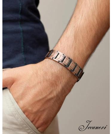 JECANORI 2x Lymph Drainage Copper Magnet Bracelet for Men | Adjustable 3500 Gauss Therapy Jewelry - Gift Box Included - Buy Online on GoSupps.com