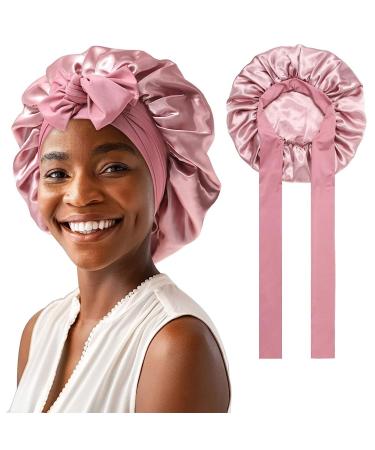Gugugo silk hood for sleeping silk bonnet adjustable silk hood sleeping hood silk sleeping hat women satin hood satin hood sleep silk sleeping cap silk hood curling pink pink - Buy Online on GoSupps.com