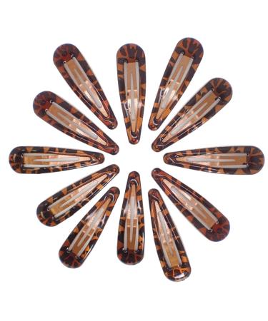 Topkids Accessories 12pc Snap Clips 5cm / 2" Snap Hair Clips Women Girls Kids Sectioning Slide Hair Grip Styling Fine Hair Thick Hair Bendies Sleepies School Uniform Colours Epoxy (Brown Tort)