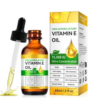 Tiuedu 60ml ultra-pure vitamin E body oil for skin face and scars deeply nourishes fights wrinkles and aging improves firmness and elasticity
