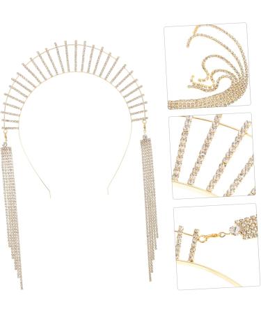 FOYTOKI Rhinestone Tassel Headband Long Tassel Headband Headwear Accessories Women Head Chain Rhinestone Hair Hoop Premium Tassel Head Chain Durable Rhinestone Headpiece - Buy Online on GoSupps.com