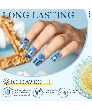 Blue Press on Nails GLAMERMAID A2 - Starry Night Ink | Long Lasting | Easy Application - Buy Online on GoSupps.com