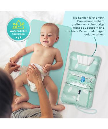 Nesritoy Baby Diaper Bag with Diaper Pad | Spacious & Compact Diaper Bag for On-the-Go (22x18cm) - Mint Color - Buy Online on GoSupps.com