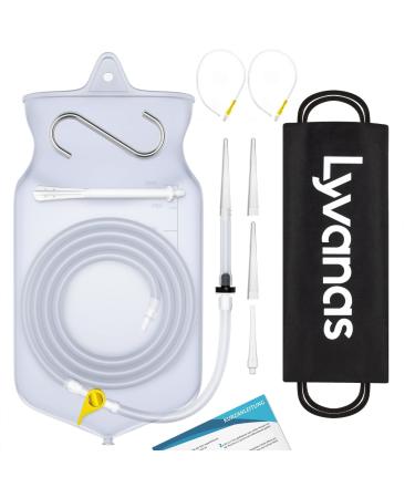 Lyvana's enema set for intestinal cleaning (BPA and Phthalat -free) - 2 liter of enema klistier set in full equipment for all enemas - Premium Reise Irrigator Set Transparent - Buy Online on GoSupps.com