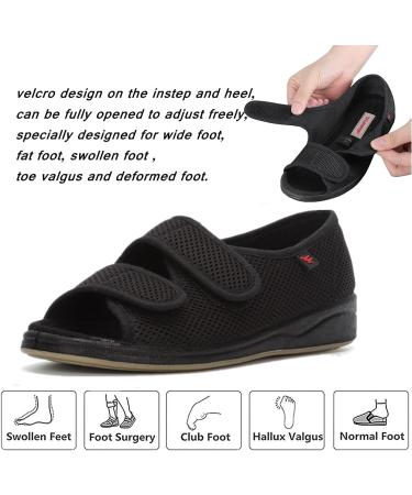 Womens Diabetic Edema Sandals - Adjustable Strap, Extra Wide Comfort, Indoor Outdoor Relief for Swollen Feet, Elderly 7 Breathable Slippers - Buy Online on GoSupps.com