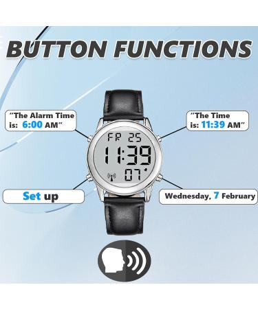 RUNCAR Classic Men's German Radio Watch with Voice Function - Announce Time & Date at the Touch of a Button - International Shipping Available - Buy Online on GoSupps.com