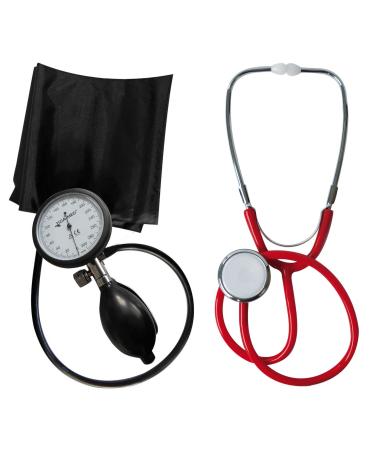 Blood pressure monitor upper arm professional TIGA-Pro 1 + stethoscope flat head red TIGA-MED