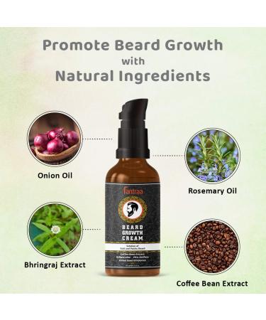 Beard Growth Cream - 50ml | 100% Natural Coffee Bean & Onion Extract | Boost Beard Growth | Made in India - Buy Online on GoSupps.com
