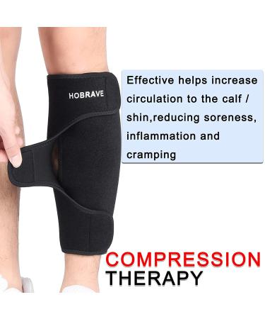 Hobrave Calf Brace Shin 2 Pack - Compression Wrap Sleeve for Torn Calf Muscle Pain Relief - Adjustable Leg Support XXX-Large - Buy Online on GoSupps.com